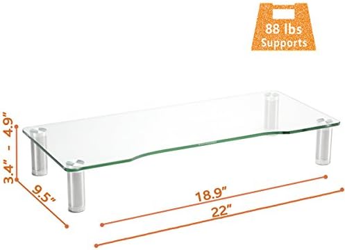 Clear Computer Monitor Riser com altura Ajustável MULTI MUDIDA Desktop Stand para TV LED LCD de tela plana, laptop/Notebook/Xbox