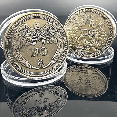 Bronze Lucky Coin Moeda tridimensional Coin SIM Decisão Coin No Skull Comemoration Coin e Angel Lucky Coin