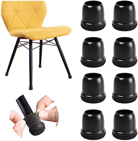 20 PCS preto Protetores de piso de cadeira extra de cadeira pequena Para pisos de madeira, tampas de cadeira de borracha