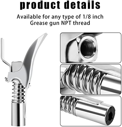 Lupapa Grease Gun Couplador, Bloqueio Quick e Liberação Grase Gun, compatível com qualquer tópico de 1/8 Grease Gun NPT