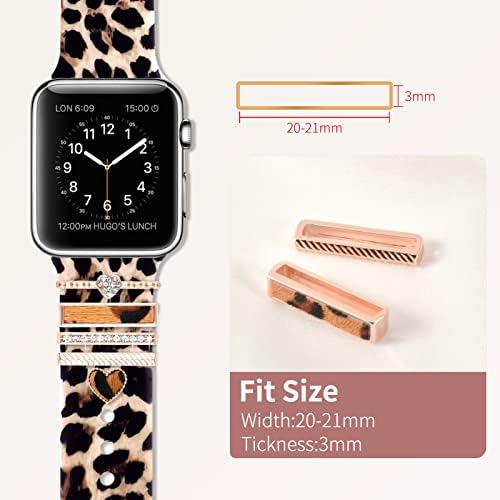 Shesyuki Band de relógio impresso com encantos compatíveis com Apple Watch 38mm 40mm 41mm 42mm 44mm 45mm 49mm, imprima banda de silicone