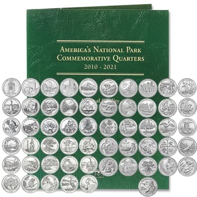 2010 p - 2021 P Mint Complete National Park Quarter Situado na pasta Littleton Coin Uncirculated