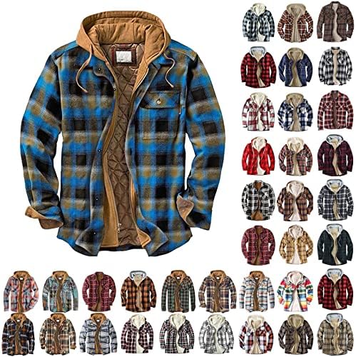 Jaqueta de flanela acolchoada para homens grandes e altos jaqueta forrada masculina jeas de flanela jackets grandes