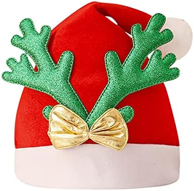 iopqo chapéu de natal, chapéu de santa para adultos unissex, chapéu de férias de xmas de veludo fofo para festa de férias