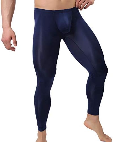 iyunyi masculino fino compressão de seda de gelo Baselayer Térmica Long Johns