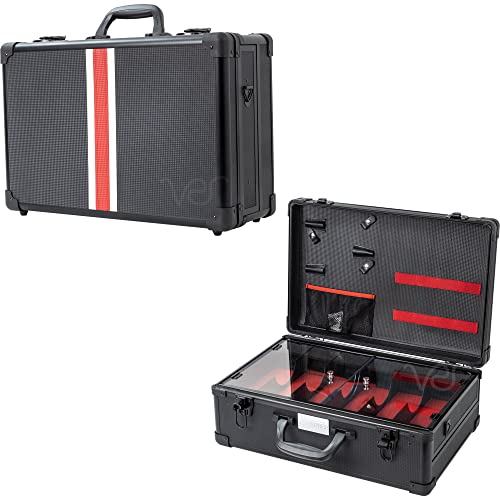 JC Barber Professional Barber Case, Organizador da caixa de ferramentas estilista e mala -de -viagem com 6 Clippers Sliding Bandey