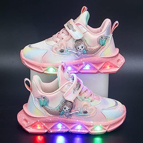 Qvkarw Sapatos de esportes infantis com luzes Princesa Brandável Lighting Lighting Casual Crianças Up Night Shoes Boys Soccer