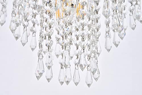 Iluminação elegante 6801D19C/RC Royal Cut Crystal Falls 6 Light e lustre de cristal de três camadas, terminado em cromo com cristais