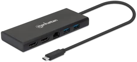 Manhattan 4 -Porta USB 3.0 Hub - com transferência de dados de 5 Gbps, carregamento de dispositivo móvel 1A, cabo de 8 polegadas