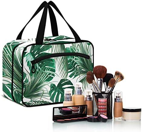 Vnurnrn Tropical Palm Folhas Bolsa de Viagem para Mulheres Penduradas Bolsa de Maquiagem Gadgets de Viagem Cosmética