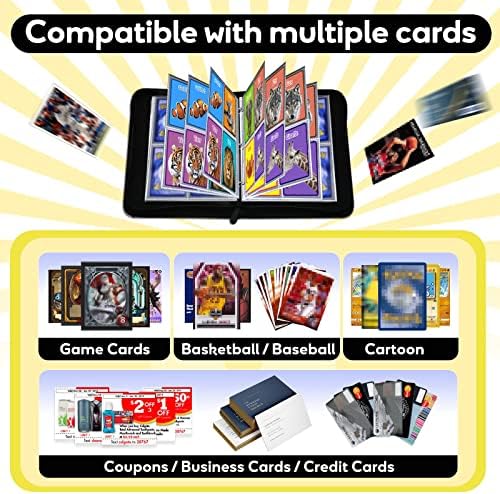 Cartão de negociação Binder 4 Pocket 400 Cards, Cards Game Cards com 50 mangas removíveis, titular do álbum de colecionador de cartas