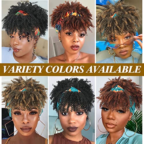 Perucas de faixa preta de Leosa para mulheres Afro Kinky Curly Wig com perucas de cabelo curto sintético com faixa de