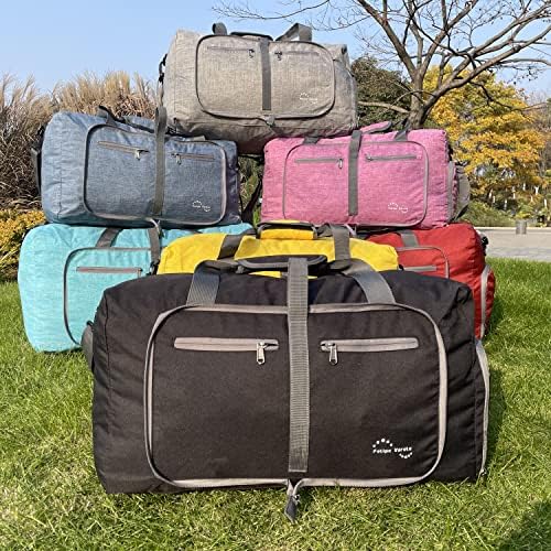 Felipe Varela 40L Duffle Bag com compartimento de sapatos e alça ajustável, sacolas de duffel dobráveis ​​para homens, Mulheres, bolsas