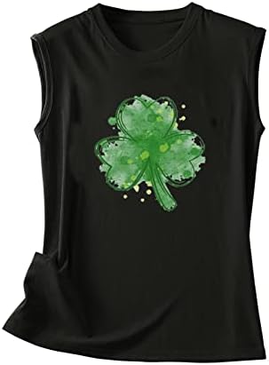 Tops de treino para mulheres, tanque de dia de São Patrício Tampo Vintage Beach Tees Graphic Tees Funny Casual Shamrock Top com mangas