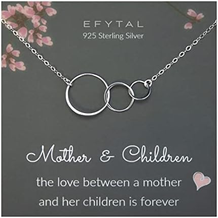 Presentes do dia das mães efytal da filha, colar de prata esterlina ou ouro 3 círculos, colar do dia das mães, jóias do dia