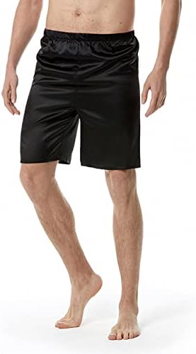 Homens shorts masculino moda de verão simples cor sólida cintura elástica shorts de seda casas de pijamas pt shorts