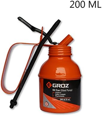 Groz 200ml Oil Can Tin Aço Corpo de aço premium acabamento revestido com pico de aço rígido