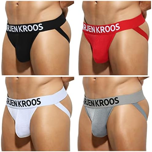 Arjen Kroos Men's Athletic Spoiler Stretch Rouphe Mesh Jock Strap Multipack