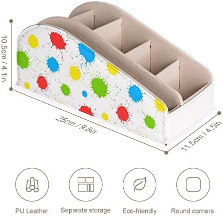 Color Paint Splashes TV Control Remote Control com 6 Compartamentos Caddy Box Desk Storage Organizador para Cosméticos de