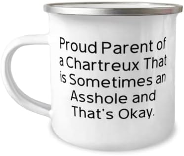 Jook Chartreux Cat Gifts, orgulhoso pai de um Chartreux, isto é, Inspirational 12oz Camper Caneca para amantes de gatos