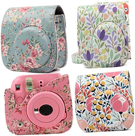 Solustre Rose Instant Instant PU Bag Camera Câmera Proteção Mini Background Compatível Rosa Compatível para Fujifilm Case/