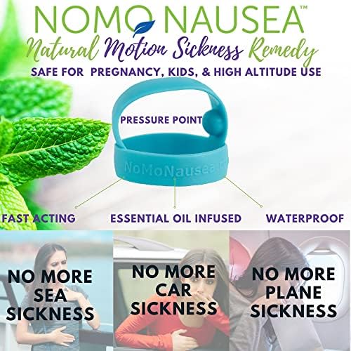 Pulseira anti -náusea nomo | Banda de relevo instantânea com aromaterapia e acupressão de hortelã -pimenta | Crianças para náusea