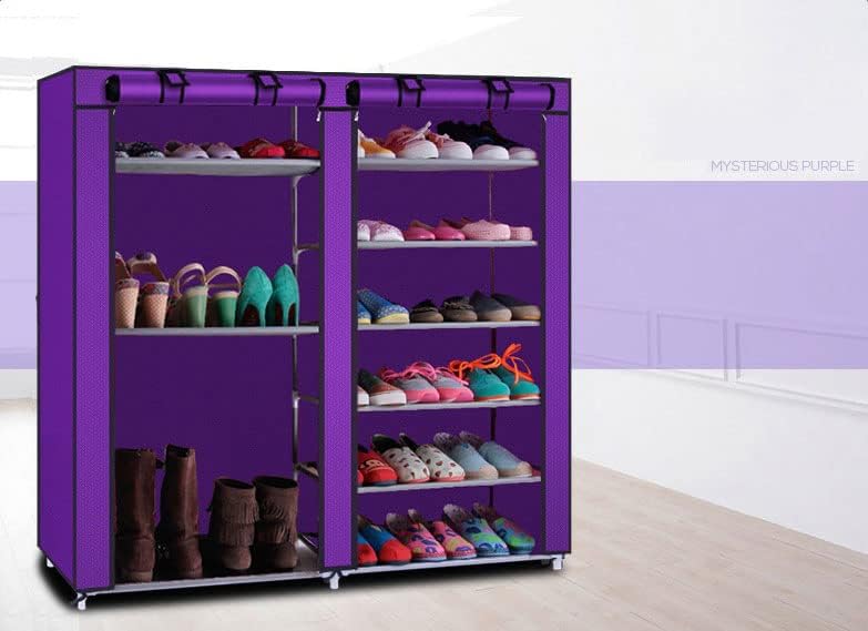 BOMSILO 6 Camadas Linha dupla 9 Prateleira Organizador de sapatos de prateleira Prateleiras de sapatos armário de armário