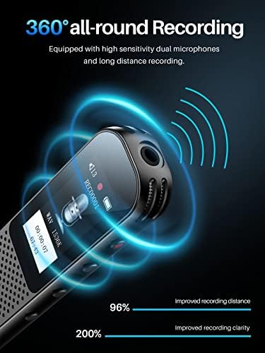Recorder de voz digital de 64 GB Aekomi Fita gravadora para palestras, reuniões, classe, gravação ativada por voz Dictaphone