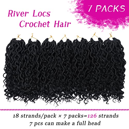 Deusa Locs Cabelo de crochê 10 polegadas 7 pacotes rios locs curtos curtos locs pêlos de crochê para mulheres tranças