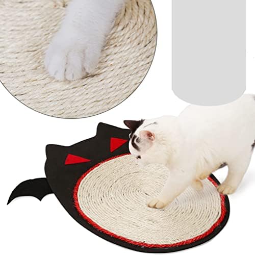 Alipis Pet Supplies Cat Risping Tat Cat Scratcher Mat Halloween Formato de morcego Piso arranhado Pad sisal mat kitten Garra