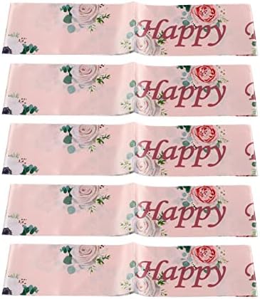 Faixa de aniversariante, letras claras faixa de aniversário 5 peças poliéster premium para menina