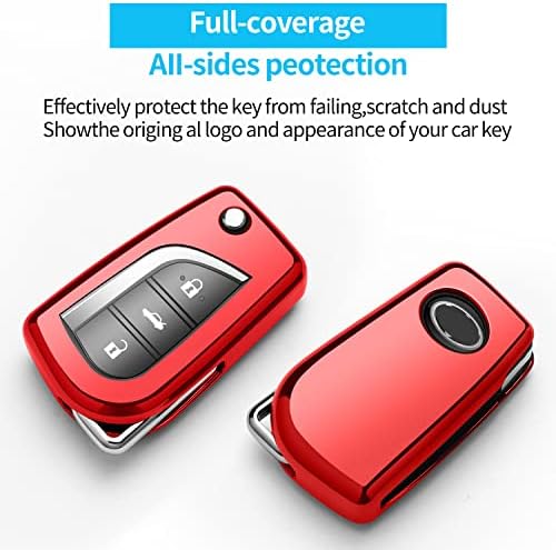 Autofone compatível com a tampa do FOB do Toyota Key com o chaveiro de proteção contra proteção de 360 ​​graus para a chave para o