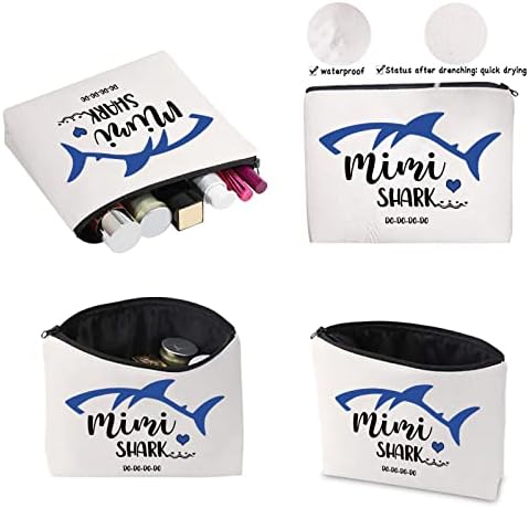 Bolsa de maquiagem de tubarão cmnim Mimi para vovó bolsa cosmética para saco para amante de tubarão case de bolsa de higiene