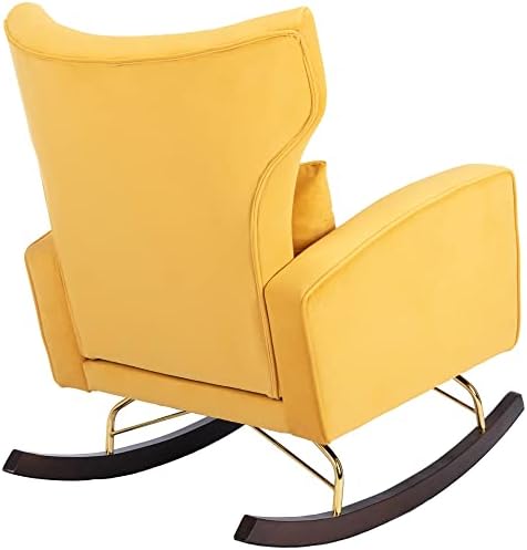 DM Móveis Velvet Rocking Presidir estofado Glider Rocker para bebê Afitial confortável Cadeira de sotaque lateral para a sala de