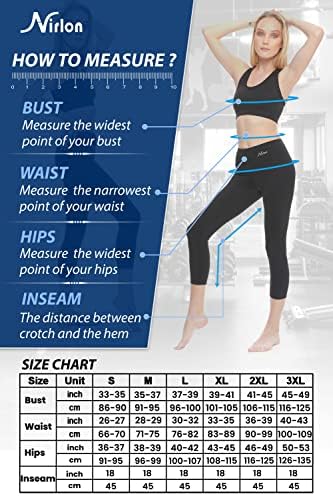 Nirlon Women's Capri Leggings High Chaist Workout Pants Yoga 3/4 Comprimento