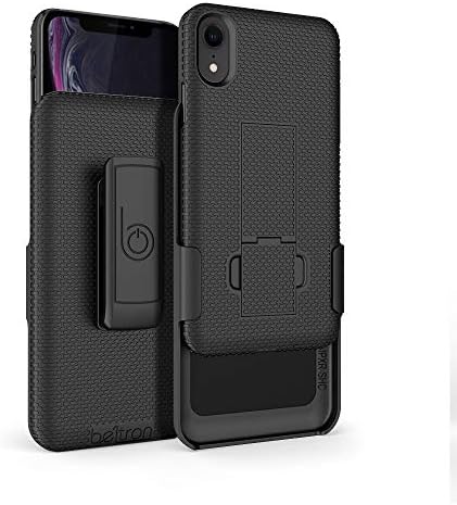 Caixa de Beltron com clipe de cinto para iPhone XR, capa deslizante de clipe de cinto de proteção Slim com kickstand