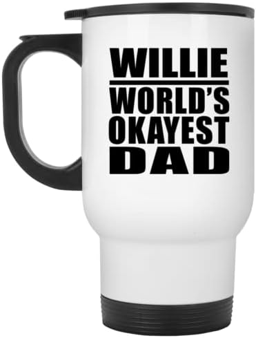 Designsify Willie World Okest Pai, caneca de viagem branca 14oz de aço inoxidável Tumbler, presentes para aniversário