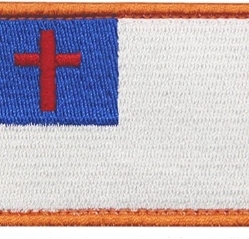 Emblema de manchas cristãs táticas de embalagem tática crachá bordada Aplique Applique Aplique e emblema de loop, coiote