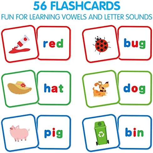 Hapyland bem organizado CVC Word Games com caixa de madeira - Palavras de visão do jardim de infância do jardim de infância
