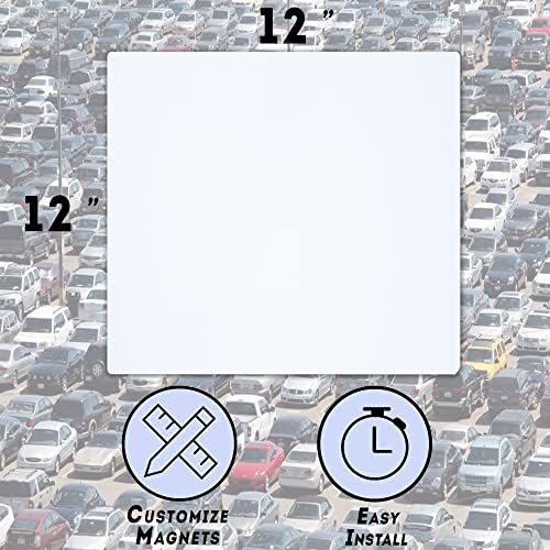 Ímã de carro em branco em branco 12 x12 - .30mil flexível, imprimível e em vinil branco - seguro em veículos, corta