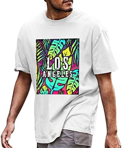Camisetas masculinas de zddo letra de manga curta impressão casual camisetas havaianas de verão praia tops atléticos esportes