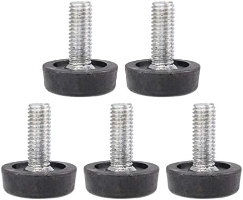 UXCELL 5 PCS parafuso no tipo Móveis Ajustador de pé preto M8 x 20mm