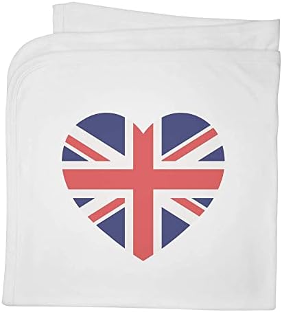 Azeeda 'Union Jack Heart' Cotton Baby Blain/Shawl