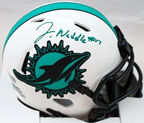 Jaylen Waddle autografou Miami Dolphins Lunar Speed ​​Mini Capace