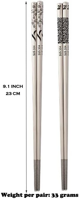 Pauzinhos de metal reutilizáveis ​​304 pauzinhos de aço inoxidável Multipack Multipack Washer Chop Stands Sticks chineses Antigo