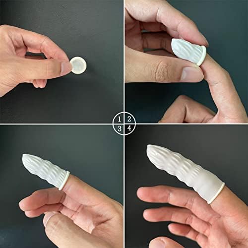 Pacote Zfyoung de 340 cotas de dedos de látex descartáveis