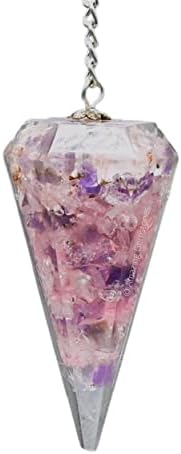 Clear Quartz/Rose Quartz/Amethyst Orgone Crystal Pendulums para adivinhação e desgraçando o pêndulo de cristal com verdadeira cristal
