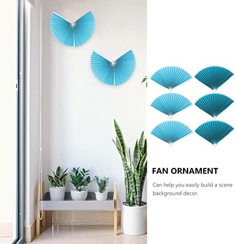 Soimiss Blue Decor 6pcs chinês ano novo pendurar papel fã 2022 fãs de papel suspenso fãs chineses dobráveis ​​fãs