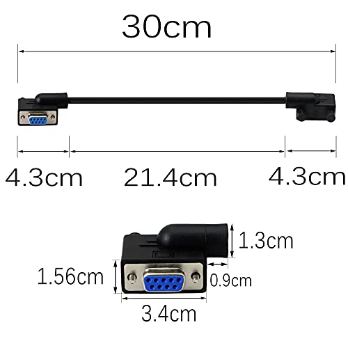 Pngknyocn 30 cm direto através do cabo serial DB9 RS232. 90 graus deixou Rs232 fêmea em cabo para fêmeas, Youcheng,