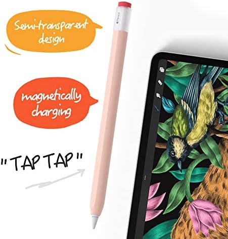 Caixa de silicone ergonômica de 3 pacote para Apple Pencil 2ª geração, manga do porta -lápis vintage com acessórios de tampa compatíveis